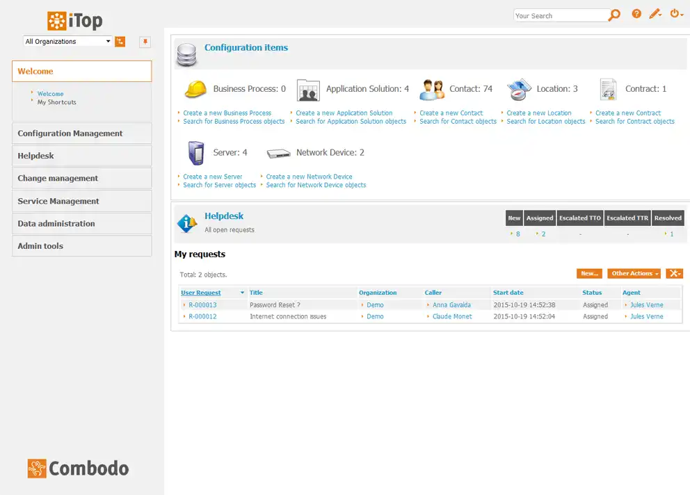 Download webtool of webapp itop - ITSM CMDB OpenSource