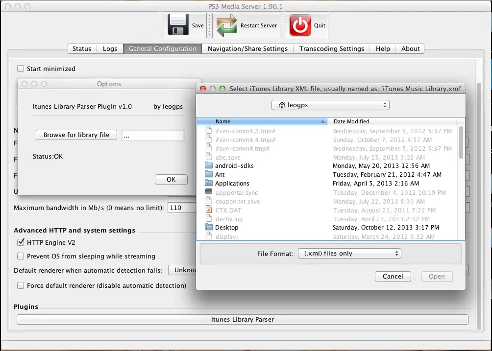 Download web tool or web app Itunes Library - PS3 Media Server Plugin