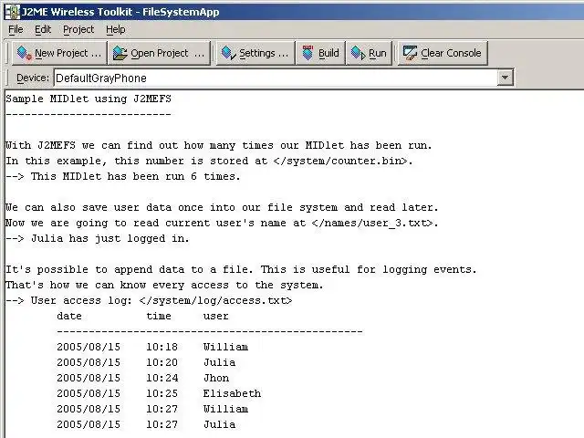 Download web tool or web app J2MEFS: Java 2 Micro Edition File System to run in Linux online