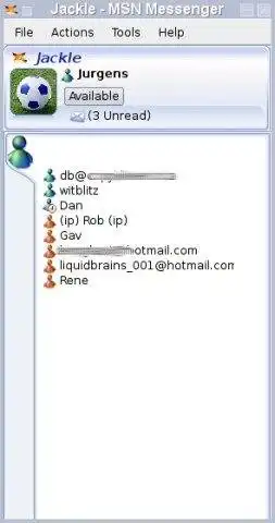 قم بتنزيل أداة الويب أو تطبيق الويب Jackle - عميل MSN Messenger المستند إلى Qt4