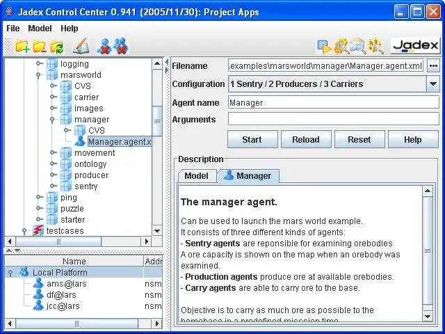 Завантажте веб-інструмент або веб-програму Jadex BDI Agent System