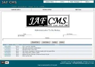 قم بتنزيل أداة الويب أو تطبيق الويب JAF CMS