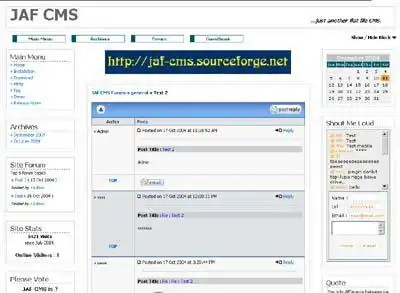 قم بتنزيل أداة الويب أو تطبيق الويب JAF CMS