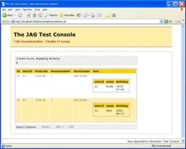 Download web tool or web app JAG