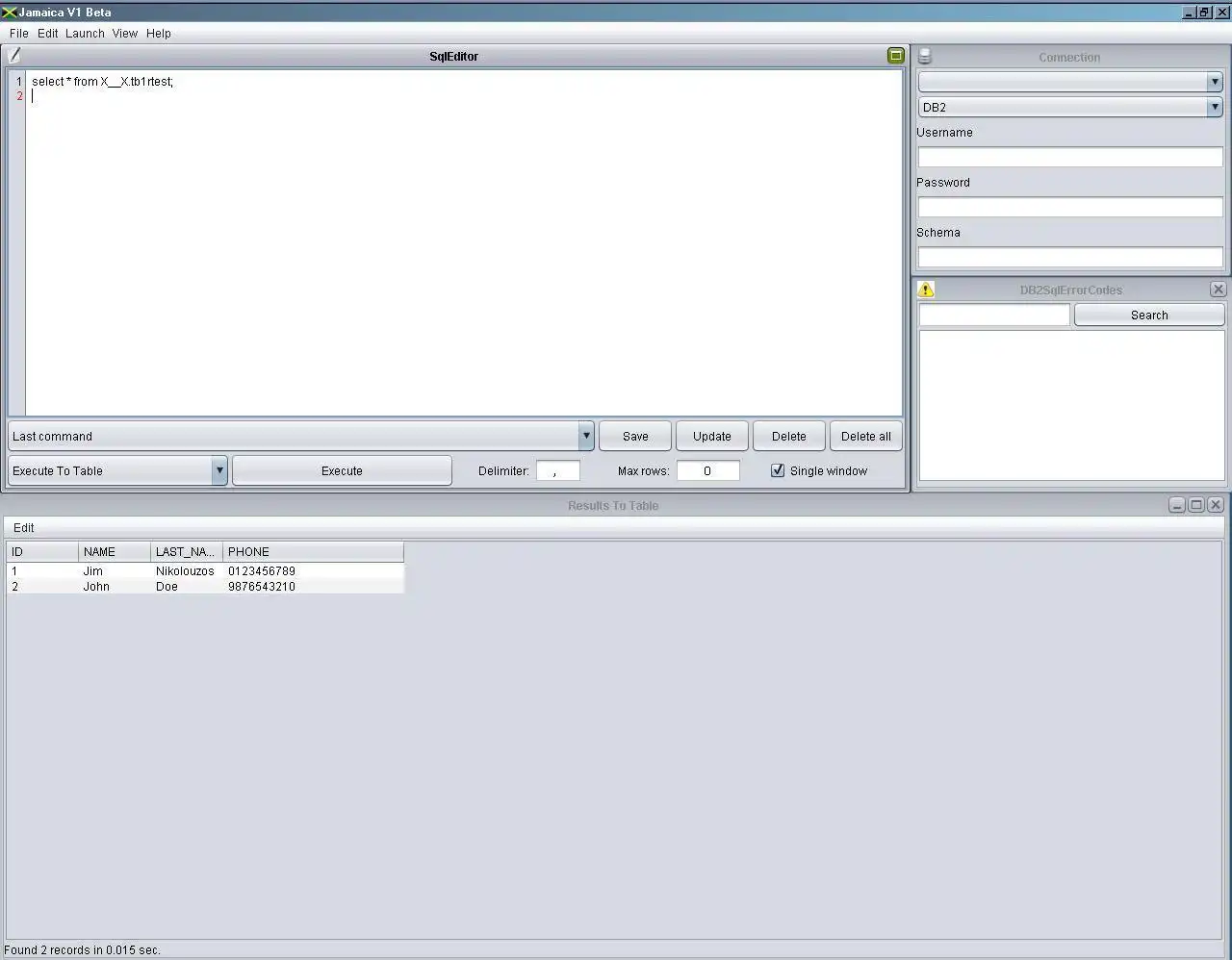 Download web tool or web app JamaicaSql