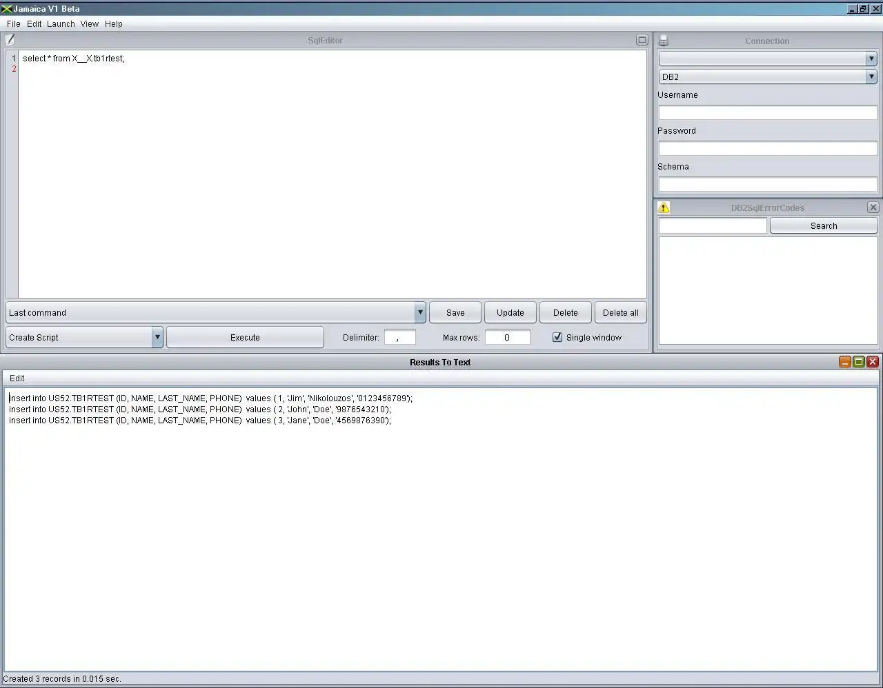 Download web tool or web app JamaicaSql