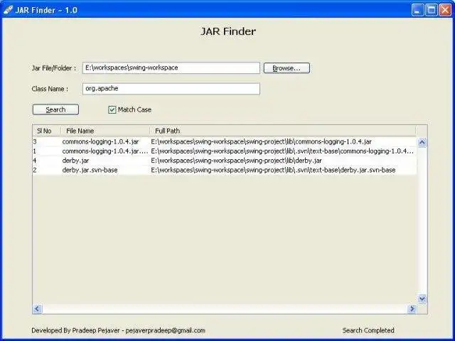 Download web tool or web app JarFinder