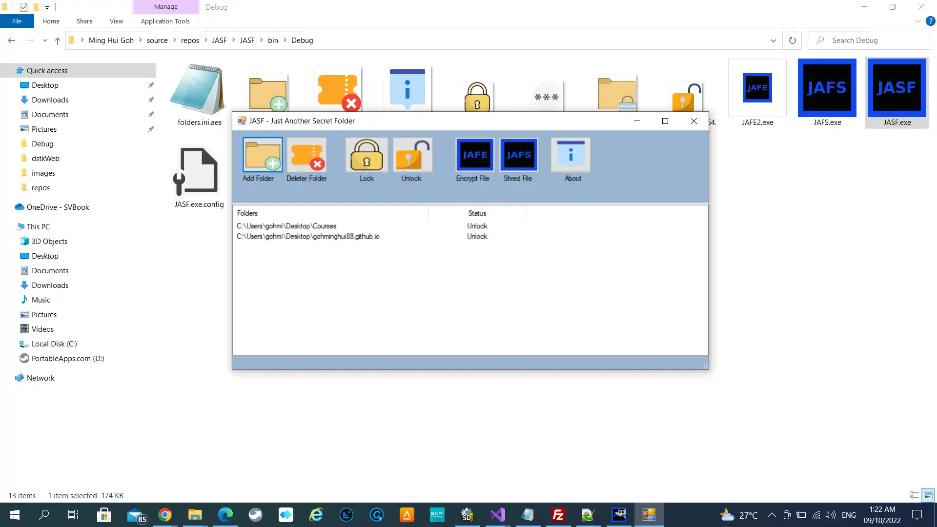 Download web tool or web app JASF - Just Another Secure Folder