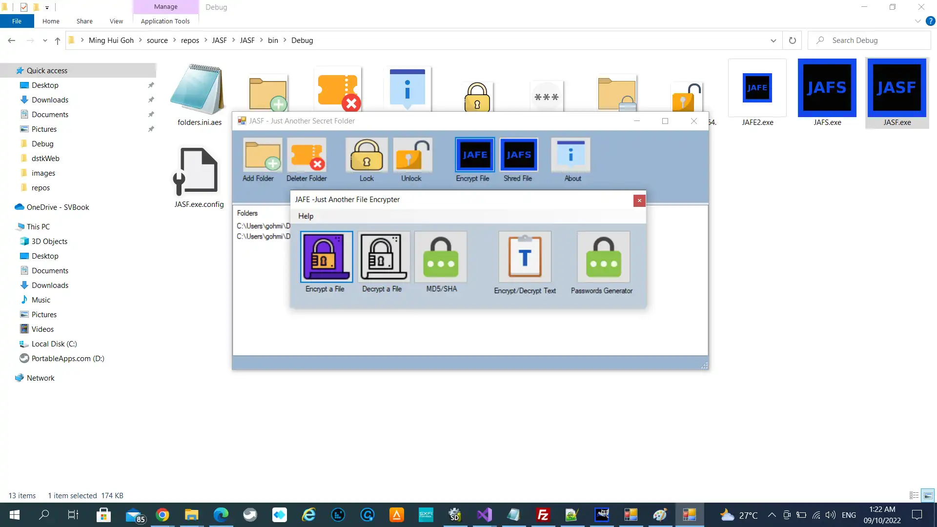 Muat turun alat web atau aplikasi web JASF - Just Another Secure Folder