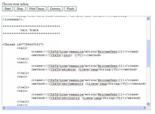 دانلود ابزار وب یا برنامه وب جاوا Call Trace to UML Sequence Diagram