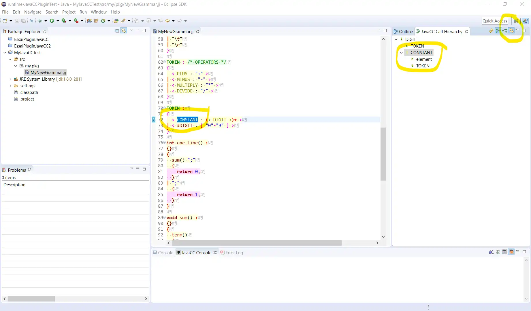 Web ツールまたは Web アプリ JavaCC Eclipse プラグインをダウンロード