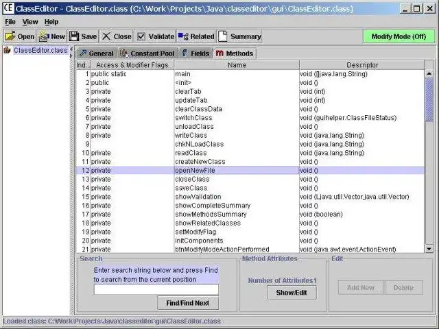 Descargar la herramienta web o la aplicación web Java Class File Editor