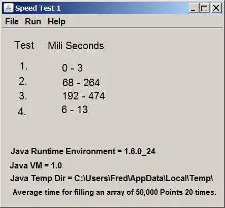 Download web tool or web app Java Code Speed Test