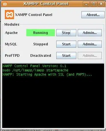Download web tool or web app Java Control Panel for XAMPP