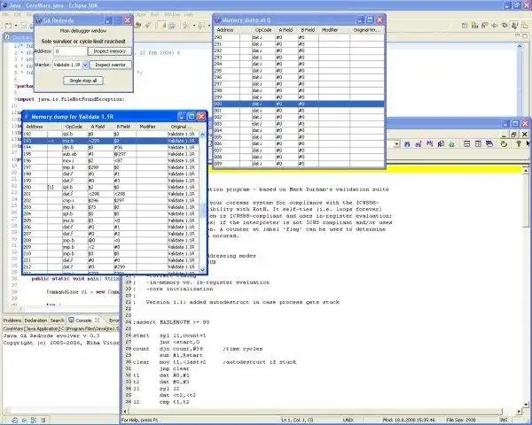 Download webtool of webapp Java CoreWars Evolver