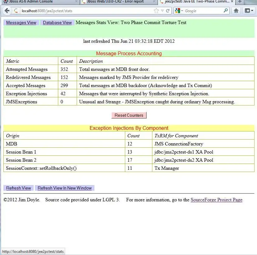 Download web tool or web app Java EE Two-Phase Commit Testkit