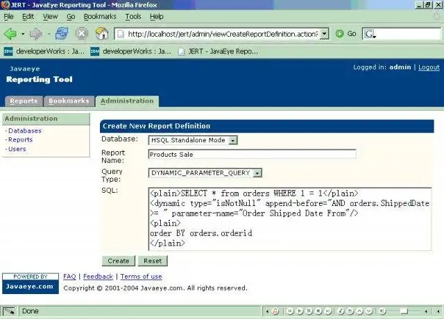 ดาวน์โหลดเครื่องมือเว็บหรือเว็บแอป JavaEye Reporting Tool