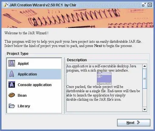 Download web tool or web app Java JarWizard