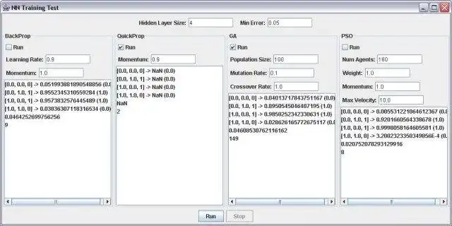 Download web tool or web app Java Neural Network Trainer