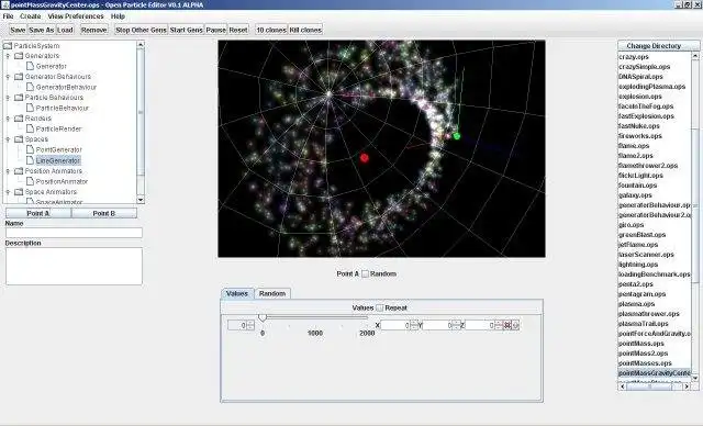 Scarica lo strumento web o l'app web Java Open Particle System