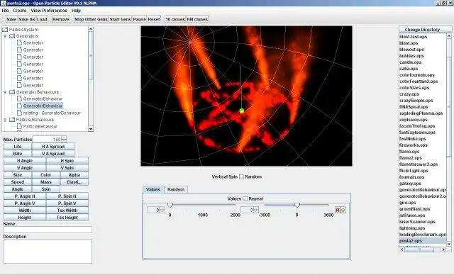 Web ツールまたは Web アプリをダウンロード Java Open Particle System