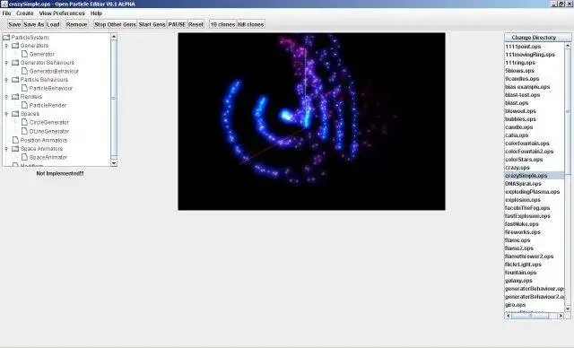 Scarica lo strumento web o l'app web Java Open Particle System