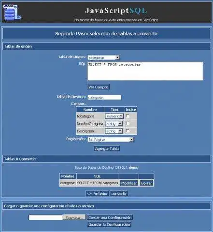 Download web tool or web app JavaScript SQL (JSSQL)