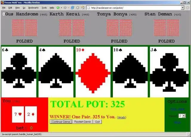 Download web tool or web app JavaScript Texas Hold em Poker