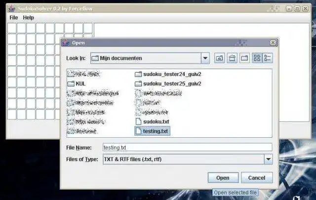 Download webtool of web-app Java Sudoku Solver om online in Windows online via Linux te draaien