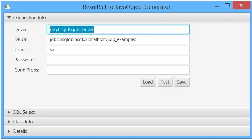 Laden Sie das Web-Tool oder die Web-App Java Ultra-Lite Persistence (JULP) herunter.