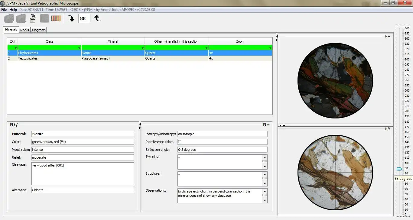 Download web tool or web app Java Virtual Petrographic Microscope to run in Windows online over Linux online