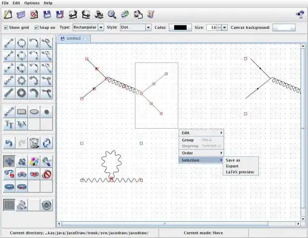 Download web tool or web app JaxoDraw to run in Windows online over Linux online
