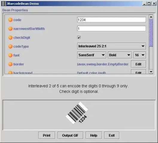 वेब टूल या वेब ऐप JBarcodeBean बारकोड JavaBeans घटक डाउनलोड करें