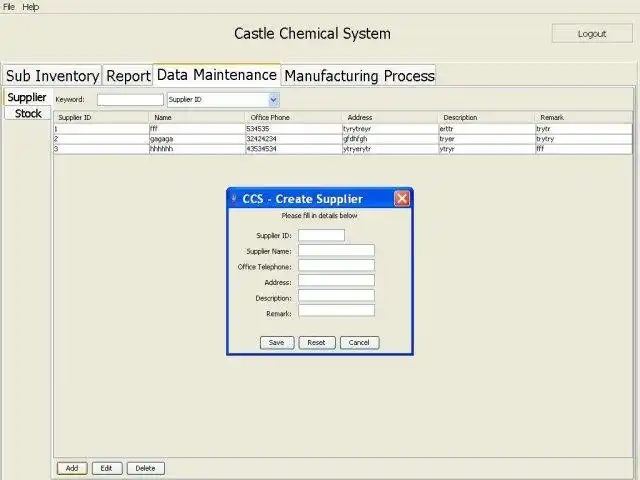 Download web tool or web app J Chemical Mixing Manufacturing System