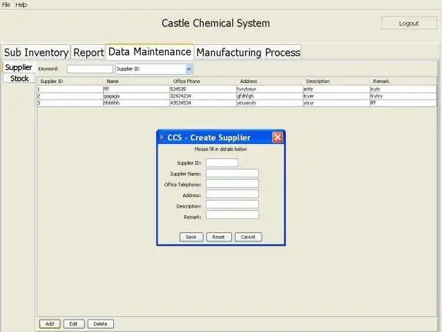 Scarica lo strumento web o l'app web J Chemical Mixing Manufacturing System