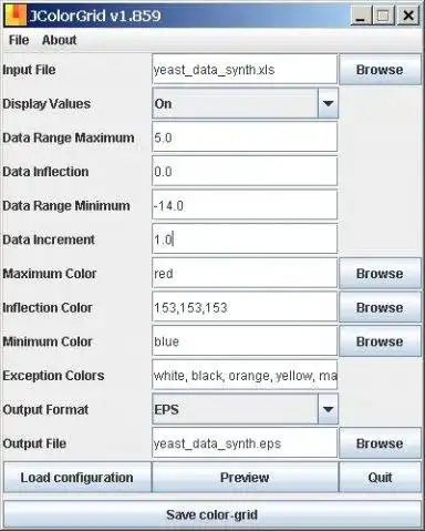 Download web tool or web app JColorGrid