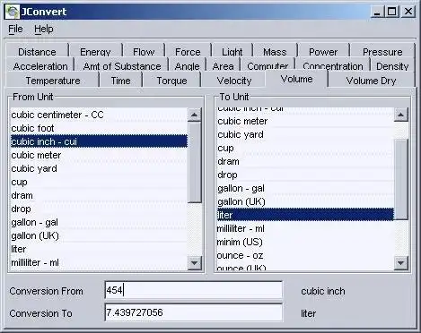 دانلود ابزار وب یا برنامه وب JConvert - Unit Conversion (بر اساس جاوا)