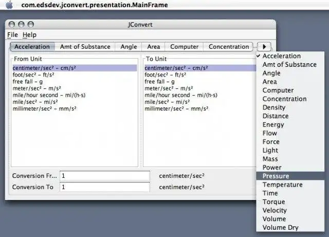 ดาวน์โหลดเครื่องมือเว็บหรือเว็บแอป JConvert - การแปลงหน่วย (ตาม Java)