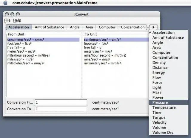 Download web tool or web app JConvert - Unit Conversion (Java based) to run in Windows online over Linux online