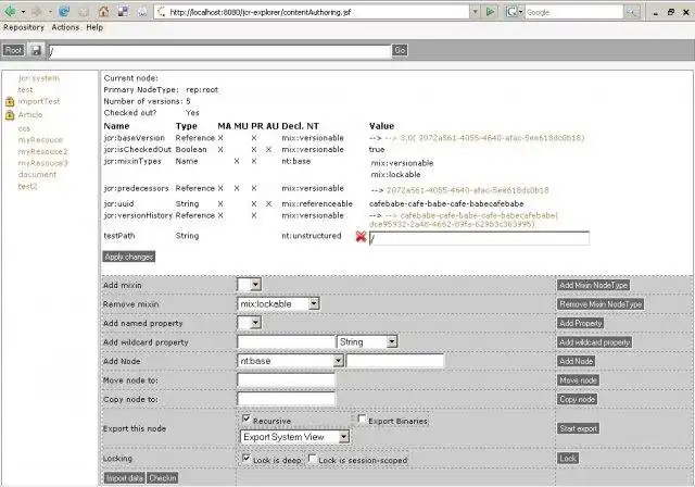 Download webtool of webapp JCR Web Explorer