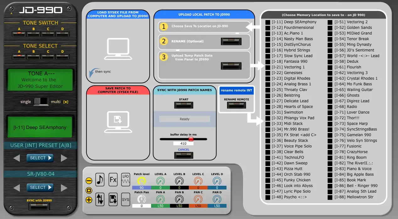 Baixe a ferramenta da web ou o aplicativo da web JD990 Super Editor