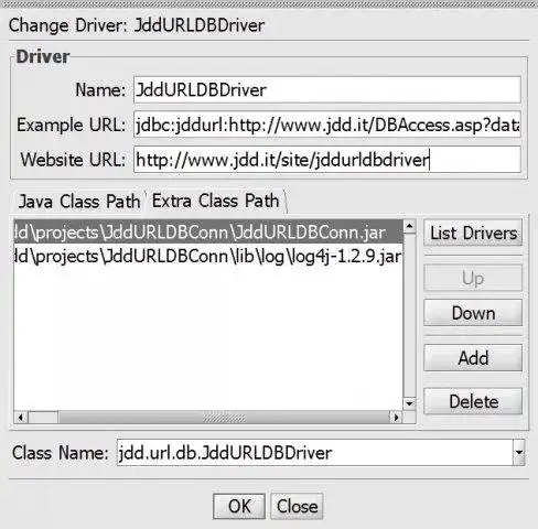 Descargue la herramienta web o la aplicación web JddURLDBDriver