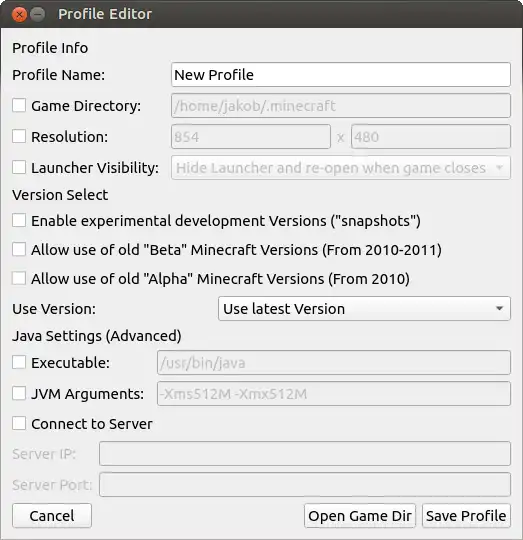Завантажте веб-інструмент або веб-програму jdMinecraftLauncher для запуску в Linux онлайн