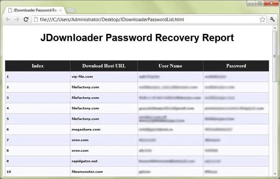 Download web tool or web app JDownloader Password Decryptor Portable