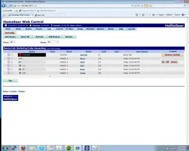 Download web tool or web app JeeLink for HomeSeer
