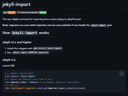 قم بتنزيل أداة الويب أو تطبيق الويب jekyll-import