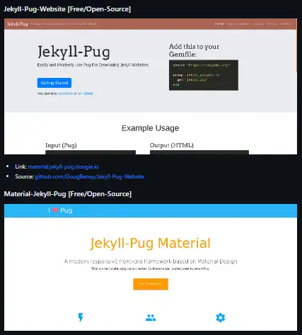 قم بتنزيل أداة الويب أو تطبيق الويب Jekyll-Pug
