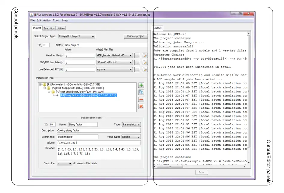 Scarica lo strumento web o l'app web jEPlus - Parametrics for E+ e TRNSYS per l'esecuzione in Windows online su Linux online