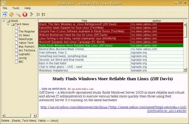 웹 도구 또는 웹 앱 다운로드 JFeedReader - 빠르고 가벼운 뉴스 리더