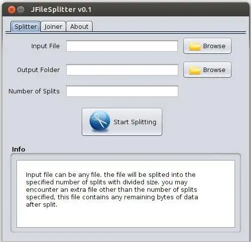 Download web tool or web app JFileSplitter